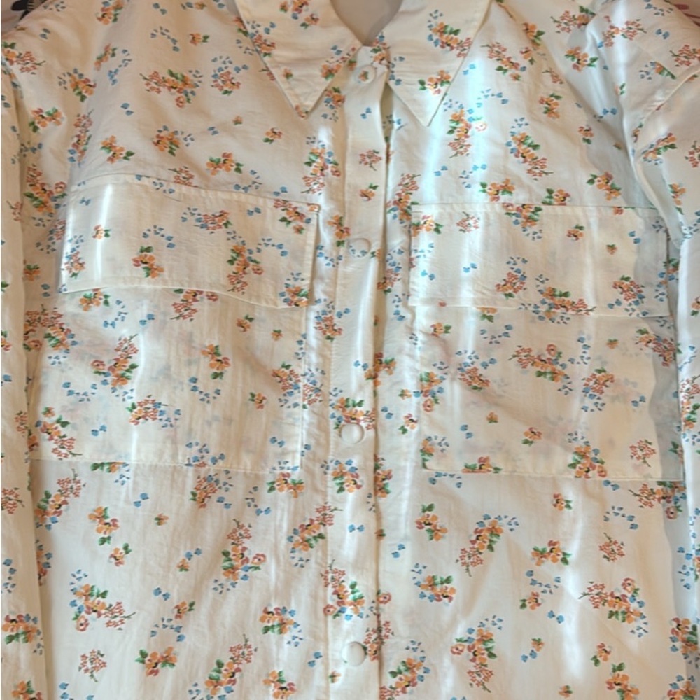 White Button-Up floral jacket